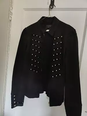 Tripp NYC Jacket Studded Lacey Military Goth Edwardian Large • £48.26