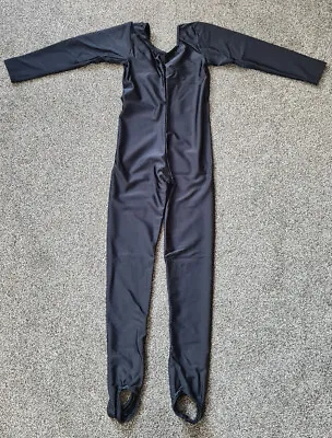 Childs Black Shiny Long Sleeved DanceGear Catsuit - Various Sizes • £13.87