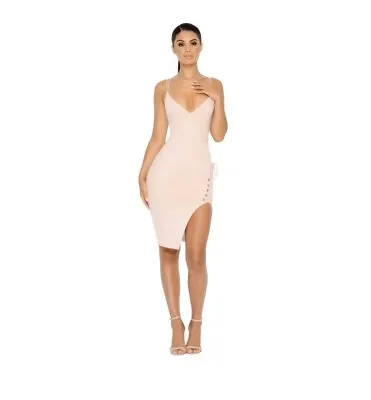 Oh Polly ‘Wont Tie Me Down” Suede Bodycon Dress - Pink/blush • $40