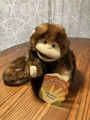 Folkmanis Full Body Hand Puppet Small Monkey 10  Stuffed Animal Plush Long Tail • $15