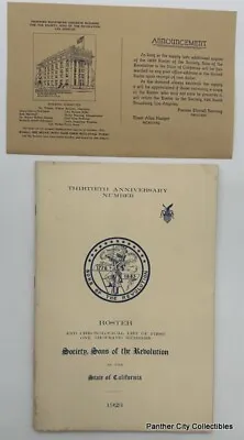 $19.95 • Buy 1923 California Society Roster Sons Of The American Revolution Los Angeles