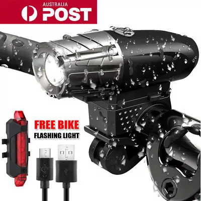 Waterproof Rechargeable LED Bike Light USB Cycle Bicycle Front Back Headlight • $15.95