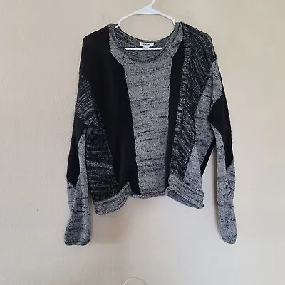 Helmut Lang Gray Black Knit Sweater Silk Alpaca Linen Wool Size Small Relaxed • $37.99