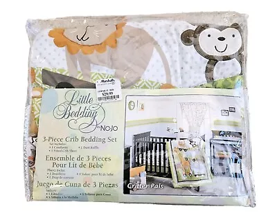 Little Bedding 3 Piece Crib Bedding Set Critter Pals Zoo Animals Comforter Sheet • $24.99