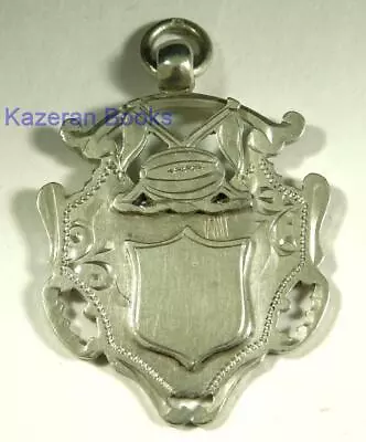 Antique UK Hallmark Solid Silver Pocket Watch Chain Fob Medal Rugby Football • $54.99