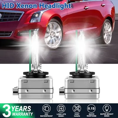 For Cadillac ATS 2013-2018 D3S HID Headlight Bulbs Conversion Kit 6000K White • $23.70