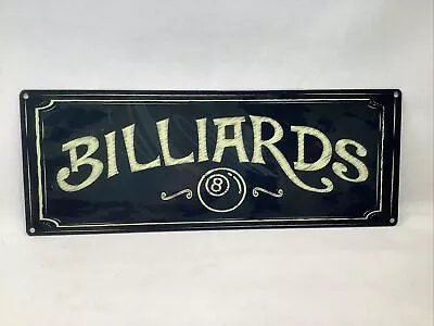 Billiards Street Metal Sign Pool Game Room Mancave Den Wall Décor 6x16 • $11