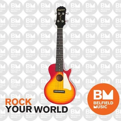 $449 • Buy Epiphone Les Paul Ukulele Tenor Uke Heritage Cherry Sunburst W/ Pickup - EULTHSN