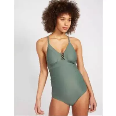 A Pea In The Pod Maternity Swimsuit Size S Green UPF 50+ • $35