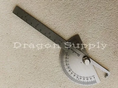 New SAE Stainless Steel Rotary Protractor Angle Rule Gauge Machinist Tool  • $9.85