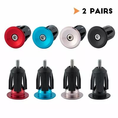 2 Pairs Aluminum Road Folding Bike Bicycle Handlebar End Plugs Lock Caps Bar End • $10.19