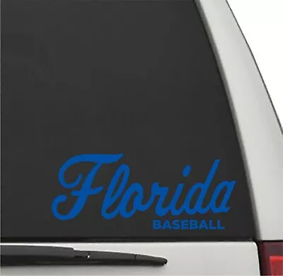Florida Gators FLORIDA BASEBALL SCRIPT In ROYAL BLUE Cut Vinyl Decal UF Sticker • $5.95