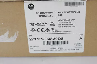 BRAND NEW 2711P-T6M20D8 Ser A PLC ALLEN BRADLEY PanelView Plus 600 FREE SHIP • $2980