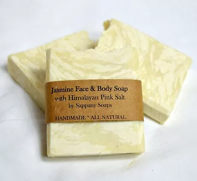 Handmade Vegan SLS Free Natural Jasmine Himalayan Salt Face & Body Soap • £4.25