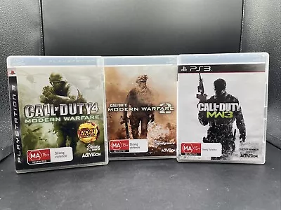 PS3 Call Of Duty Bundle Modern Warfare 1 MW2 + MW3 PlayStation3 Tested • $35