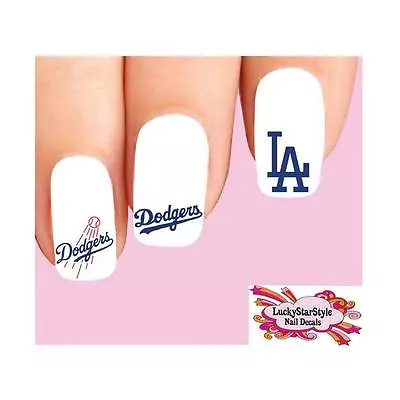 Waterslide Nail Decals Set Of 20 - Los Angeles Dodgers Baseball Assorted • $2