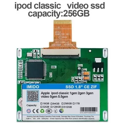 NEW 256GB ZIF CE SSD Upgrade MK1634GAL For IPod 5th 7th Gen Classic Logic Board • $40.99