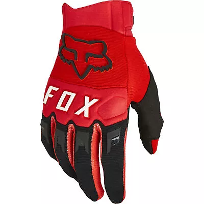 Fox Racing Dirtpaw Gloves Knuckle Coverage Touch Screen Off-Road Fluorescent Red • $34.95