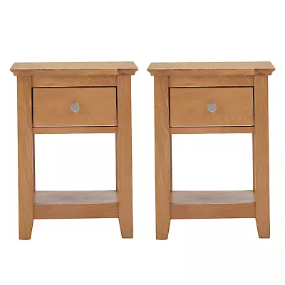 Pair Of Compact Oak Side Table | Nightstand/Lamp Table | Bedside Cabinet • £159.99