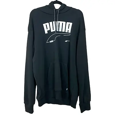 $39 • Buy Puma Black Spellout Pullover Hoodie Size L