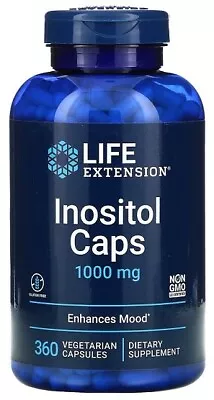 Life Extension Inositol Caps 1000mg 360 Vegetarian Capsules Stable Mood Support • £56.30