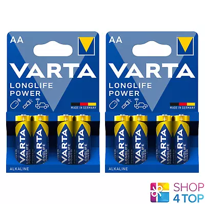 8 VARTA Longlife Puissance Aa LR6 Alcaline Batteries MN1500 1.5V Stilo 4BL Neuf • $8.94