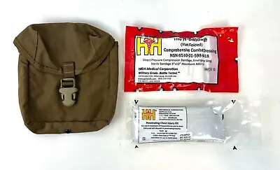 New USMC IFAK Individual First Aid Kit Pouch W/ H&H H-Bandage & Chest Injury Kit • $26.95