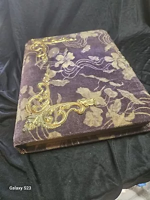 Antique Velvet Photo Album W/ 60 Cabinet Cards • $34.49