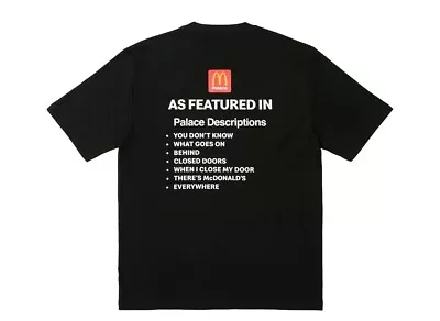 Palace X McDonalds As Featured In Description 2 T Shirt Medium M Black Supreme • £95