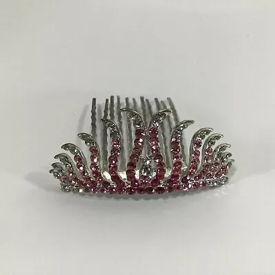 Pink Rhinestone Mini Crown With Hair Comb Attachment • $9.99