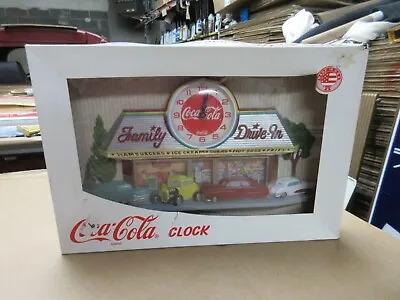 Vintage Coca Cola Family Drive In Hanging Wall Clock Sign Advertisement C23 • $151.20