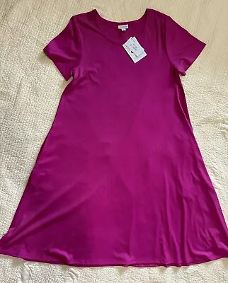 LuLaRoe Jessie Dress Size Small Pink Swing Style Pockets NWT Slinky • $7.99