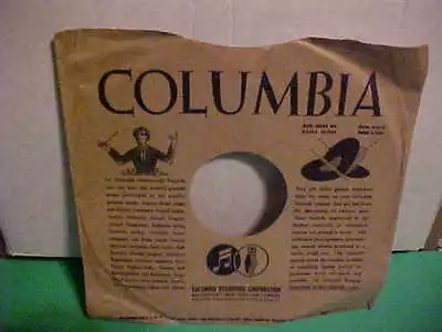 Vintage 10 In. 78 Rpm Columbia Records Paper Sleeve Only No Record • $3.19