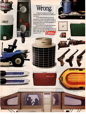 Coleman Lantern Pop Up Camper Camping Gear 1987 Vintage 2 Pg Print Ad Original • $7.49