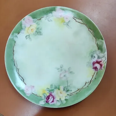 Haviland Limoges Pink Yellow Cabinet Plate Hand Painted Porcelain Floral 8.75  • £17.10