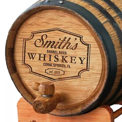 Personalized Custom Engraved 1 L. Oak Barrel - Wine Bourbon & Whiskey Barrel  • $49.99