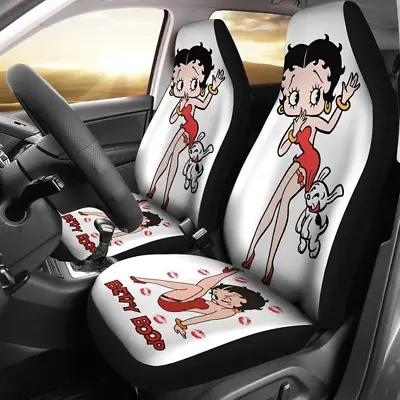 $54.99 • Buy Betty Boop With Dogs In White Theme Car Seat Covers (set Of 2)
