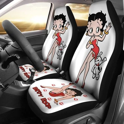 $54.99 • Buy Betty Boop With Dogs In White Theme Car Seat Covers (set Of 2)