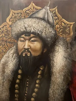 Genghis Khan - 20x20 Hand Painted Acrylic Original On Stretched Canvas. • $221