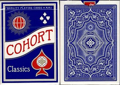 Cohort Blue Marked Playing Cards Poker Size Deck Cartamundi Ellusionist Thin • $10.99