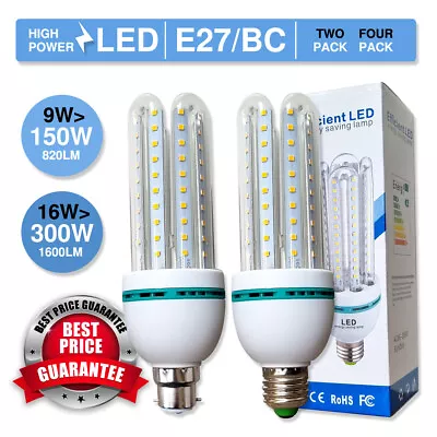 Extra Bright SMD LED Energy Saving Light Bulb Lamp B22 E27 High Power 150w 300w • £8.99