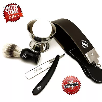 Vintage Wet Cut Throat 5 PC Straight Razor Shaving Set Kit For Him FREE SHIPPING • $59.99