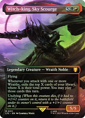 MTG FOIL Witch-king Sky Scourge Borderless  - The Lord Of The Rings Commander • $2.69