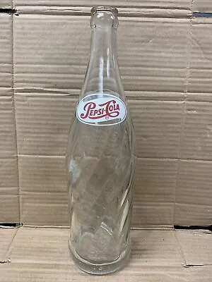Vintage Pepsi-Cola Acl Swirl Glass Soda Bottle 1 Pt. 10oz. Size Oval Neck Paint • $10