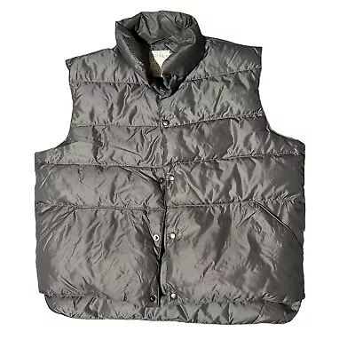 Vintage Chill Factor Puffer Vest Mens Size XL Gray Goose Down Insulated Snap • $40