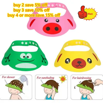 £2.76 • Buy Soft Baby Kid Bath Shower Wash Head Hair Waterproof Shield Cap Hat Eye Protector