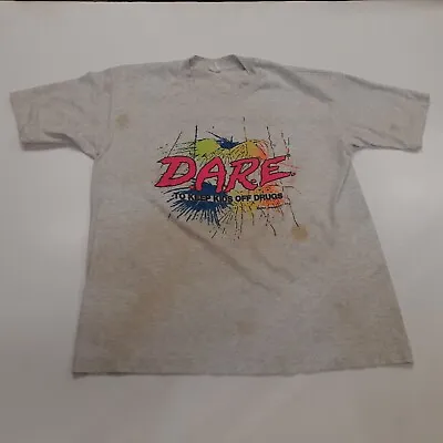 Vtg R&T Specialty Large Gray D.a.r.e  Shirt (Read DESCRIPTION) • $7.99