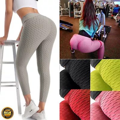 £6.79 • Buy Womens Anti-Cellulite Yoga Pants Push Up Leggings Honeycomb Gym Scrunch Trousers