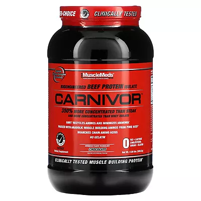 MuscleMeds Carnivor Bioengineered Beef Protein Isolate Chocolate 2.25 Lbs • $37.89