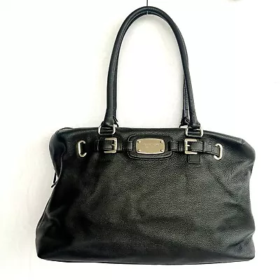 Michael Kors Hamilton Weekender Xtra Lrg. Black Pebbled Leather Shoulder Bag • $119